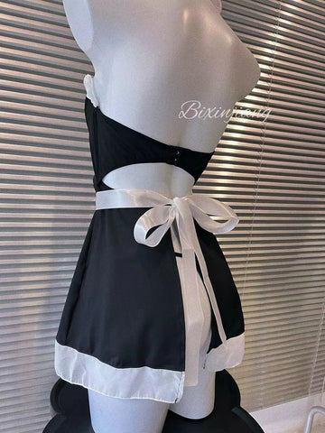 💗 “Sweetheart Maid” Cos Sleepwear – Halter Style Push-Up | BB0707