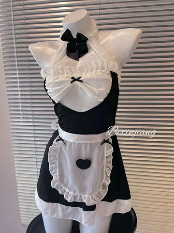 💗 “Sweetheart Maid” Cos Sleepwear – Halter Style Push-Up | BB0707