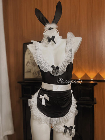 🖤 CC0707 – Lace Bunny Lingerie Set