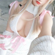 ✨ Sweet Soft Girl Sweater Dress – One Size Cozy Kawaii Fit AA181002