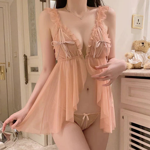 🎀 Bow Mesh Dress – JJ0406