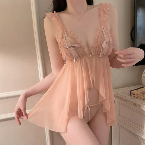 🎀 Bow Mesh Dress – JJ0406