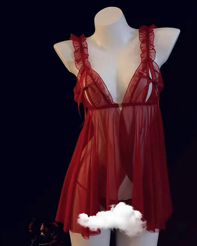 🎀 Bow Mesh Dress – JJ0406