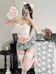 🐾 Cute Plush Cat Paw Camisole Top – DD0406