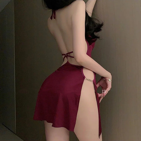 ✨ Halterneck Suspender Dress – AA0406