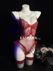 💘 Soft Desire Lace-Trimmed Bodycon Nightdress – DD1906