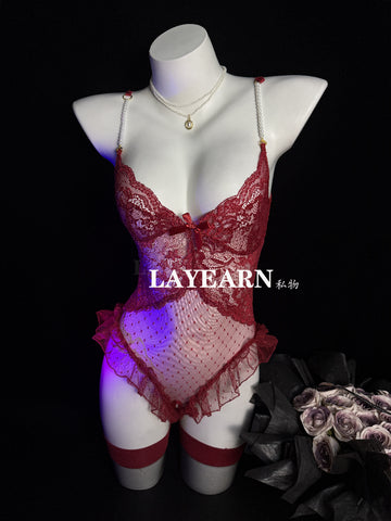 💘 Soft Desire Lace-Trimmed Bodycon Nightdress – DD1906