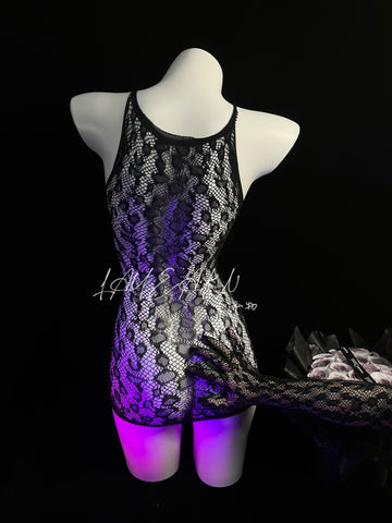 Temptress Black Mesh Lingerie Set - AA1706