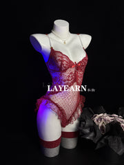 💘 Soft Desire Lace-Trimmed Bodycon Nightdress – DD1906