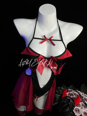 🖤 “Little Devil” Red Bunny Lingerie Set – CC1906