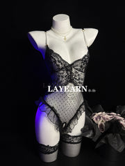 💘 Soft Desire Lace-Trimmed Bodycon Nightdress – DD1906