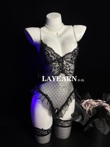 💘 Soft Desire Lace-Trimmed Bodycon Nightdress – DD1906