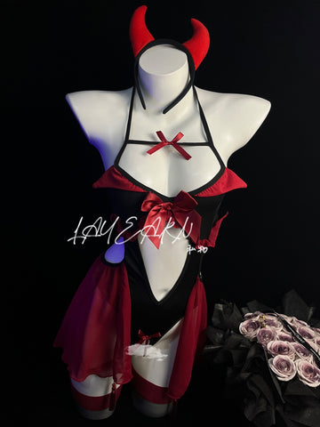 🖤 “Little Devil” Red Bunny Lingerie Set – CC1906