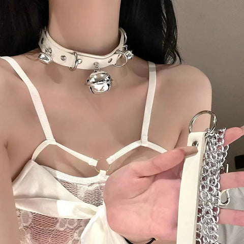 🔔 P-10 Classic Big Bell Leather Collar 🐾
