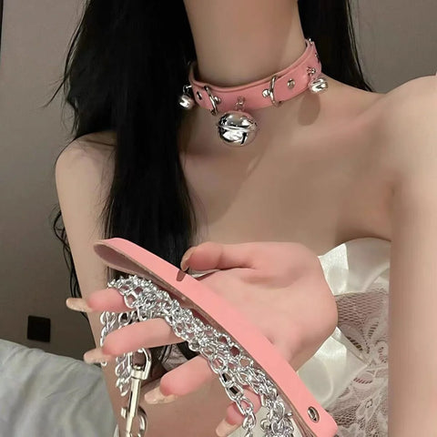 🔔 P-10 Classic Big Bell Leather Collar 🐾