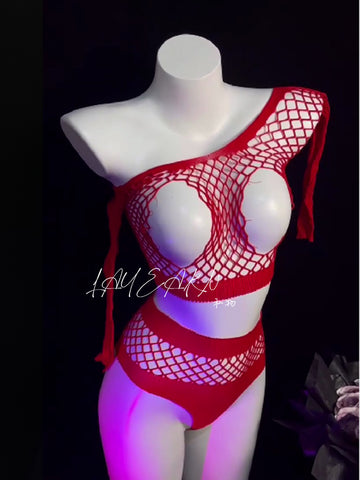 Temptress Black Mesh Lingerie Set - AA1706