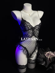 💘 Soft Desire Lace-Trimmed Bodycon Nightdress – DD1906