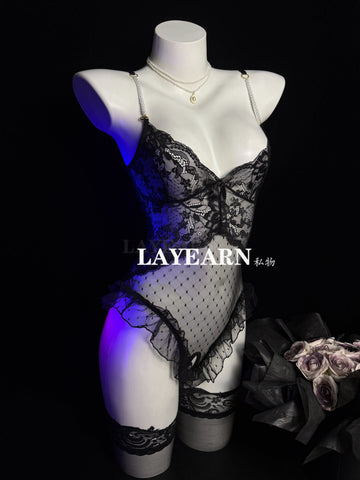💘 Soft Desire Lace-Trimmed Bodycon Nightdress – DD1906