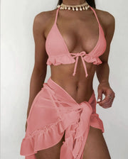 💖 Mesh Skirt Cover-Up Luxury 3-Piece Swimwear Set – BB1606